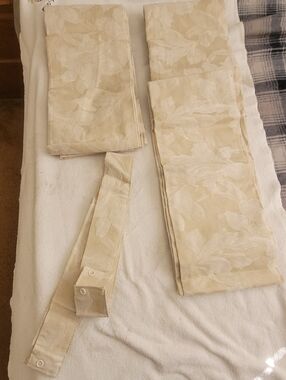 Vintage JC Penney Drapes Cream (2) Panels 80x84" With Tie Back (312)